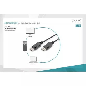 Digitus DisplayPort 1.1a. Anschlusskabel 1 m, CU, AWG28, 2x geschirmt Digitus DisplayPort 1.1a. Anschlusskabel 1 m, CU, AWG28, 2x geschirmt