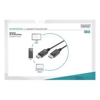 Digitus DisplayPort 1.1a. Anschlusskabel 1 m, CU, AWG28, 2x geschirmt Digitus DisplayPort 1.1a. Anschlusskabel 1 m, CU, AWG28, 2x geschirmt