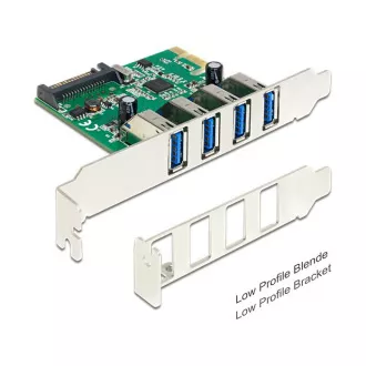 Delock PCI Express Karte > 4 x USB 3.0  niedriges Profil