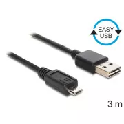 Delock Kabel EASY-USB 2.0-A Stecker & USB 2.0 micro-B Stecker 3 m