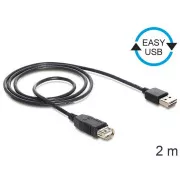 Delock Kabel EASY-USB 2.0-A Stecker > USB 2.0-A Buchse, 2 m Verlängerung