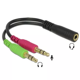 Delock-Adapter Stereo-Klinkenbuchse 3,5 mm 4-polig > 2 x Stereo-Klinkenbuchse 3,5 mm 3-polig Delock-Adapter Stereo-Klinkenbuchse 3,5 mm 4-polig > 2 x Stereo-Klinkenbuchse 3,5 mm 3-polig