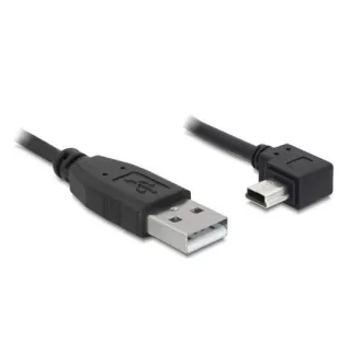 Delock Kabel USB 2.0 A-Stecker > USB mini-B 5-Pin Stecker rechtwinklig, 2 Meter Delock Kabel USB 2.0 A-Stecker > USB mini-B 5-Pin Stecker rechtwinklig, 2 Meter