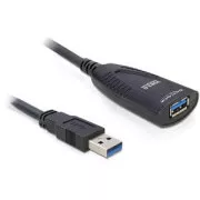 Delock USB 3.0 A/A Verlängerungskabel, Stecker/Buchse, Länge 5m mit aktiver Verstärkung