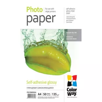 COLORWAY Fotopapier/ glänzend selbstklebend 135g/m2, A4/ 50 Stück COLORWAY Fotopapier/ glänzend selbstklebend 135g/m2, A4/ 50 Stück