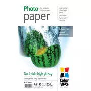 COLORWAY Fotopapier/ beidseitig hochglänzend 220g/m2, A4/ 50 Stück