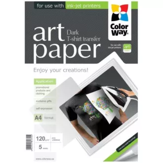 COLORWAY Bügelpapier/ für ART/ Textil/ 120g/m2, A4/ 5 Stück