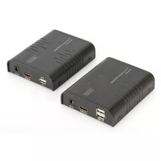 DIGITUS HDMI KVM Extender, 120 m, Full HD, 1080p über Netzwerkkabel (Cat 5, 5E, 6),