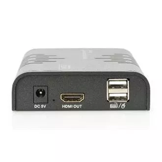 DIGITUS HDMI KVM Extender, 120 m, Full HD, 1080p über Netzwerkkabel (Cat 5, 5E, 6),