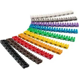 goobay Kabelmarkierungsclips bis zu einem Durchmesser von 2,5-4mm, 10x10Stück, Zahlen