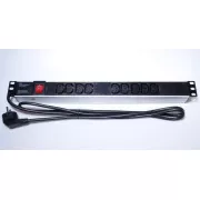 PremiumCord Power Panel für 19"-Rack 1U, 9xIEC (C13), 2m Kabel, Schalter