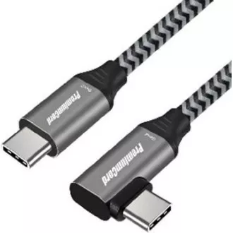 PremiumCord USB-C gebogenes Kabel ( USB 3.2 GEN 2x2, 5A, 100W, 20Gbit/s ) 2m Aluminium Steckerkappen, Baumwollgeflecht PremiumCord USB-C gebogenes Kabel ( USB 3.2 GEN 2x2, 5A, 100W, 20Gbit/s ) 2m Aluminium Steckerkappen, Baumwollgeflecht