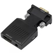 PremiumCord VGA-HDMI-Konverter mit Audioeingang und Audiokabel