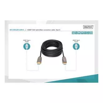Digitus HDMI AOC hybrid optisches Kabel, Typ A M/M, 10m, UHD 8K@60Hz, CE, gold, bl Digitus HDMI AOC hybrid optisches Kabel, Typ A M/M, 10m, UHD 8K@60Hz, CE, gold, bl