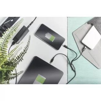 USB-Ladekabel, 3 in 1, USB A - Lightning micro B Type-C 1m, Kabel, Baumwolle, CE, bl USB-Ladekabel, 3 in 1, USB A - Lightning micro B Type-C 1m, Kabel, Baumwolle, CE, bl