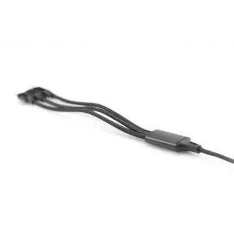 USB-Ladekabel, 3 in 1, USB A - Lightning micro B Type-C 1m, Kabel, Baumwolle, CE, bl USB-Ladekabel, 3 in 1, USB A - Lightning micro B Type-C 1m, Kabel, Baumwolle, CE, bl
