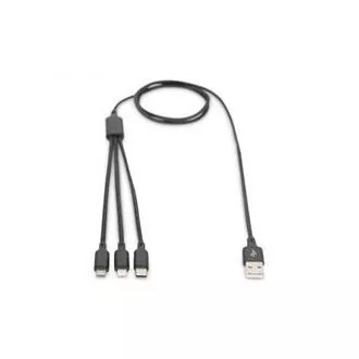 USB-Ladekabel, 3 in 1, USB A - Lightning micro B Type-C 1m, Kabel, Baumwolle, CE, bl USB-Ladekabel, 3 in 1, USB A - Lightning micro B Type-C 1m, Kabel, Baumwolle, CE, bl