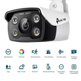 TP-Link VIGI C340(2.8mm) 4MPx Bullet Netzwerkkamera für den Außenbereich mit Nachtsicht in Farbe