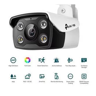 TP-Link VIGI C340(6mm) VIGI 4MPx Bullet-Netzwerkkamera für den Außenbereich mit Nachtsicht in Farbe