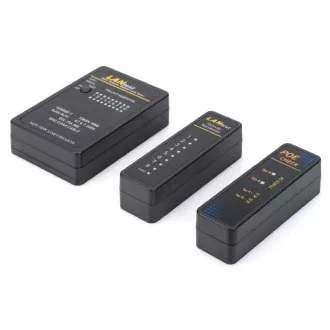 Digitus Kabeltester, Netzwerk, RJ45, BNC Mastergerät, Remotegerät, PoE-Tester, mit Koffer