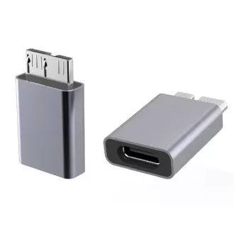 PremiumCord Aluminium USB C Buchse - USB3.0 Micro B Stecker Adapter