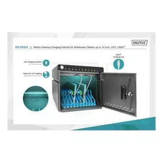 DIGITUS mobile Desktop-Ladeschale für Tablets bis zu 14 Zoll, 10 Geräte. UV-C, USB-C ( bis zu 20W pro Gerät DIGITUS mobile Desktop-Ladeschale für Tablets bis zu 14 Zoll, 10 Geräte. UV-C, USB-C ( bis zu 20W pro Gerät