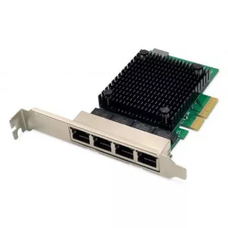 DIGITUS 4 Port RJ45 RTL8125B 2.5 GBits Server NIC