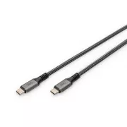 DIGITUS Anschlusskabel USB 4, TypC auf TypC, AL-Gehäuse PP-Geflecht 4K@60Hz, PD3.0, 20Gbits/s, 3m, bl.