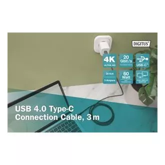 DIGITUS Anschlusskabel USB 4, TypC auf TypC, AL-Gehäuse PP-Geflecht 4K@60Hz, PD3.0, 20Gbits/s, 3m, bl. DIGITUS Anschlusskabel USB 4, TypC auf TypC, AL-Gehäuse PP-Geflecht 4K@60Hz, PD3.0, 20Gbits/s, 3m, bl.