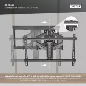 DIGITUS Vollbewegliche TV-Wandhalterung 37-80", max. 60 kg Belastung, VESA: 200x100, 200x200, 300x200, 400x200, 300x300, 400x300 DIGITUS Vollbewegliche TV-Wandhalterung 37-80", max. 60 kg Belastung, VESA: 200x100, 200x200, 300x200, 400x200, 300x300, 400x300