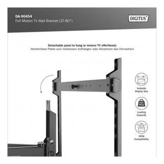 DIGITUS Vollbewegliche TV-Wandhalterung 37-80", max. 60 kg Belastung, VESA: 200x100, 200x200, 300x200, 400x200, 300x300, 400x300 DIGITUS Vollbewegliche TV-Wandhalterung 37-80", max. 60 kg Belastung, VESA: 200x100, 200x200, 300x200, 400x200, 300x300, 400x300