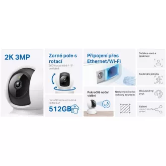 TP-Link Tapo C212 - IP-Kamera mit Neigung und WiFi, 3MP (2304 x 1296), ONVIF