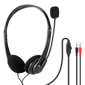 PLATINET FREESTYLE Kopfhörer mit Mikrofon, Lautstärkeregler, 2x3,5 Klinke