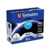 VERBATIM M-DISC BD-R XL 100 GB, 4x, bedruckbar, Jewel-Case, 5 Stück