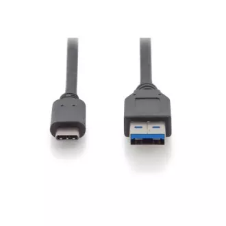 Digitus USB Typ-C Anschlusskabel, Typ-C auf A M/M, 1,0 m, alle Funktionen, Gen2, 3A, 10 GB, Version 3.1, CE, bl Digitus USB Typ-C Anschlusskabel, Typ-C auf A M/M, 1,0 m, alle Funktionen, Gen2, 3A, 10 GB, Version 3.1, CE, bl