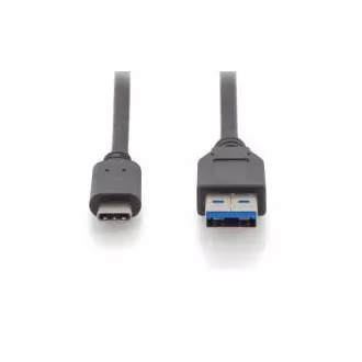 Digitus USB Typ-C Anschlusskabel, Typ-C auf A M/M, 1,0 m, alle Funktionen, Gen2, 3A, 10 GB, Version 3.1, CE, bl Digitus USB Typ-C Anschlusskabel, Typ-C auf A M/M, 1,0 m, alle Funktionen, Gen2, 3A, 10 GB, Version 3.1, CE, bl