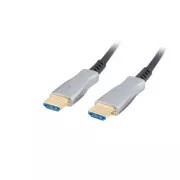 LANBERG Aktives Optisches Kabel High Speed mit Ethernet 2.0, 4K@60Hz, M/M, Länge 20m, schwarz, vergoldete Stecker