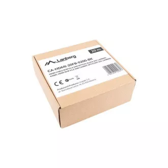 LANBERG Aktives Optisches Kabel High Speed mit Ethernet 2.0, 4K@60Hz, M/M, Länge 20m, schwarz, vergoldete Stecker LANBERG Aktives Optisches Kabel High Speed mit Ethernet 2.0, 4K@60Hz, M/M, Länge 20m, schwarz, vergoldete Stecker