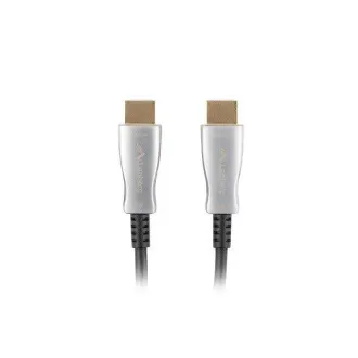 LANBERG Aktives Optisches Kabel High Speed mit Ethernet 2.0, 4K@60Hz, M/M, Länge 30m, schwarz, vergoldete Stecker