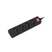 LANBERG Verlängerungskabel 1,5M 4X classic Buchse mit Schalter Kupferkabel schwarz