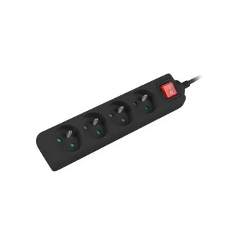 LANBERG Verlängerungskabel 1,5M 4X classic Buchse mit Schalter Kupferkabel schwarz