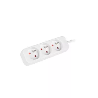 LANBERG Verlängerungskabel 3M 3X classic Buchse Kupferkabel weiß