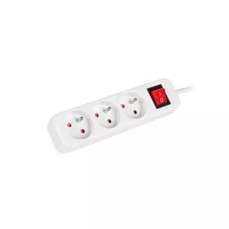 LANBERG Verlängerungskabel 3M 3X classic Buchse mit Schalter Kupferkabel weiß