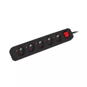 LANBERG Verlängerungskabel 3M 5X classic Buchse mit Schalter Kupferkabel schwarz
