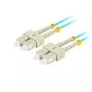 LANBERG optisches Patchkabel MM SC/UPC-SC/UPC duplex 2m LSZH OM3 50/125 Durchmesser 3mm, Farbe cyan