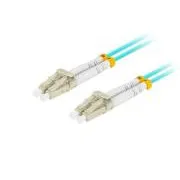 LANBERG optisches Patchkabel MM LC/UPC-LC/UPC duplex 1m LSZH OM3 50/125 Durchmesser 3mm, Farbe cyan