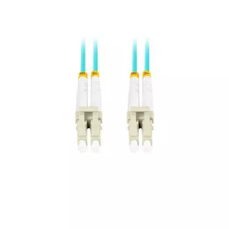 LANBERG optisches Patchkabel MM LC/UPC-LC/UPC duplex 1m LSZH OM3 50/125 Durchmesser 3mm, Farbe cyan