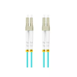 LANBERG optisches Patchkabel MM LC/UPC-LC/UPC duplex 1m LSZH OM3 50/125 Durchmesser 3mm, Farbe cyan