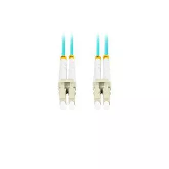 LANBERG optisches Patchkabel MM LC/UPC-LC/UPC duplex 1m LSZH OM3 50/125 Durchmesser 3mm, Farbe cyan