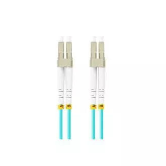 LANBERG optisches Patchkabel MM LC/UPC-LC/UPC duplex 1m LSZH OM3 50/125 Durchmesser 3mm, Farbe cyan